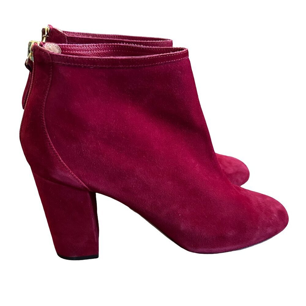 Aquazzura Downtown Booties 85 Spice Red Boots Suede High Heel Size 40 10 Women's